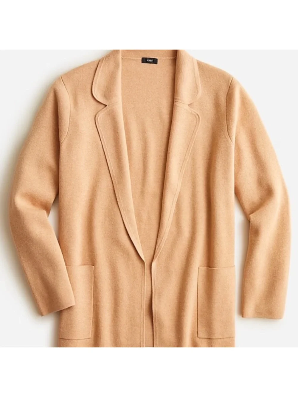 J.Crew Tan Camel Capsule Wardrobe Wool Blend Knit Eloise Sweater Blazer Small